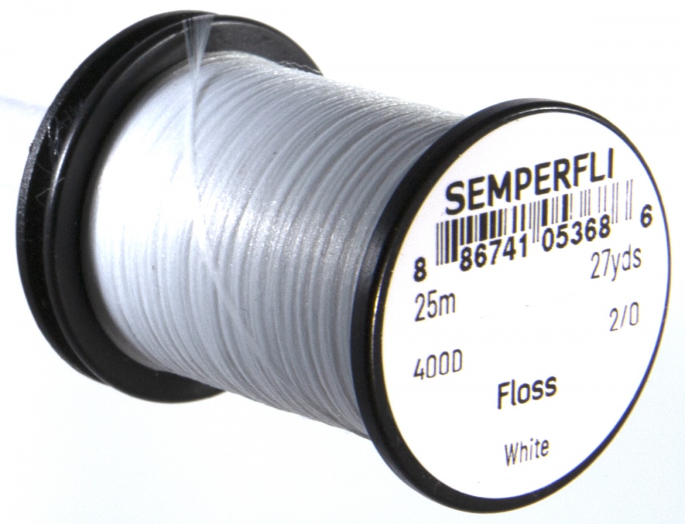 Semperfli Fly Tying Floss White Fly Tying Materials (Product Length 27.34 Yds / 25m)